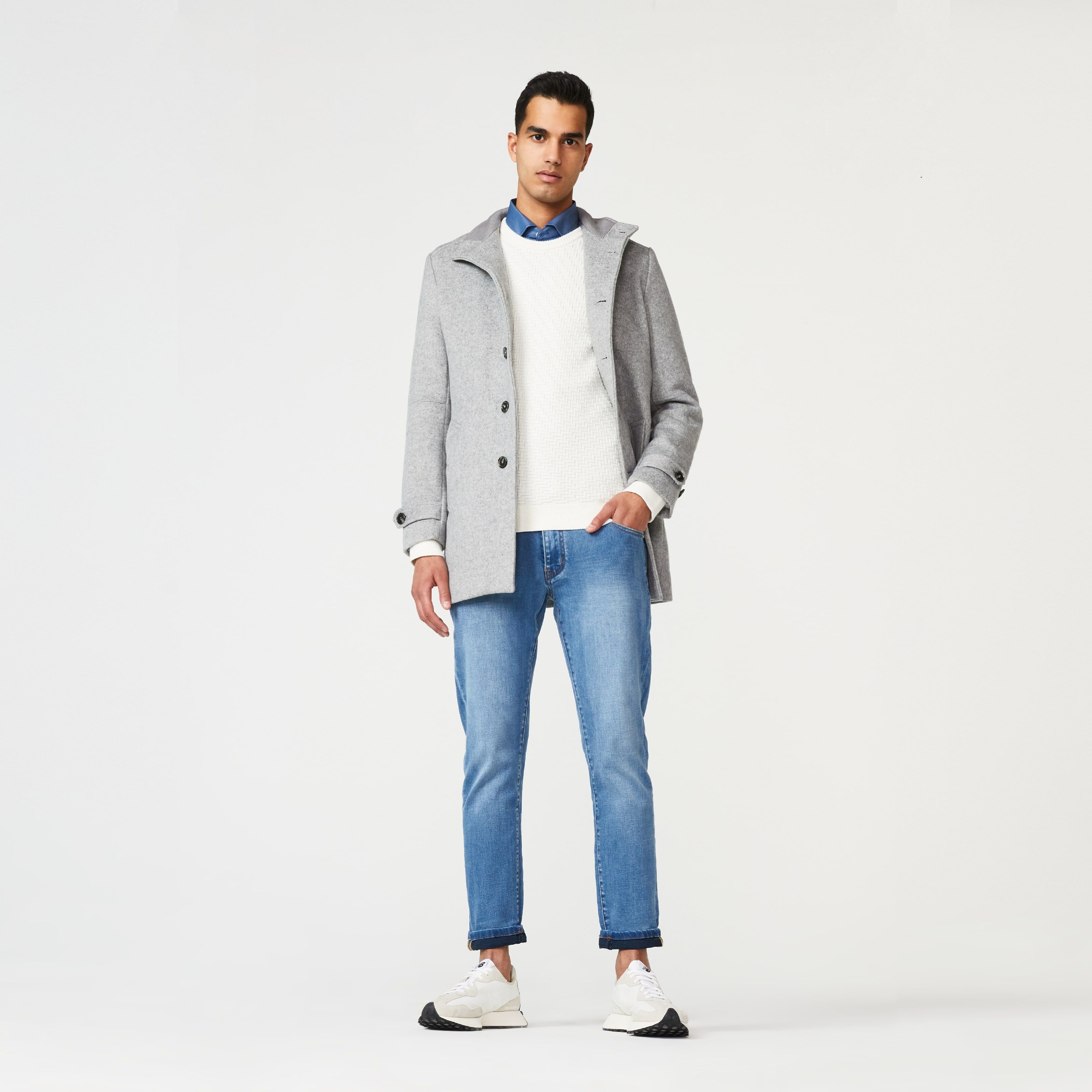 Grey boyfriend sale coat